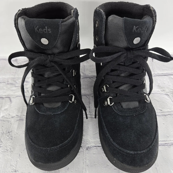 These Boots Were Made For Walk Keds Midland Lace-up Wedge Boots Hiking Size 6.5 - Picture 1 of 16